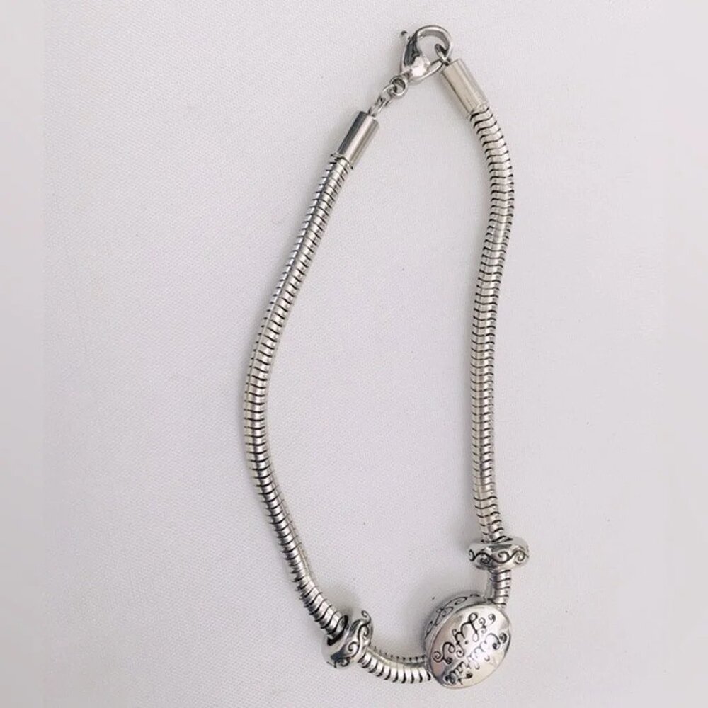 Hallmark Connection Stainless Steel Silver Bracelet Keepsake Celebrate Life - Picture 5 of 9